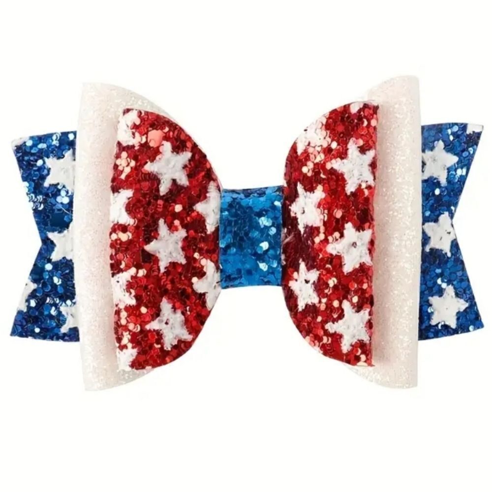 👋 Girls sequin patrotic july 4th hair bow | Mix And Match 3/$20